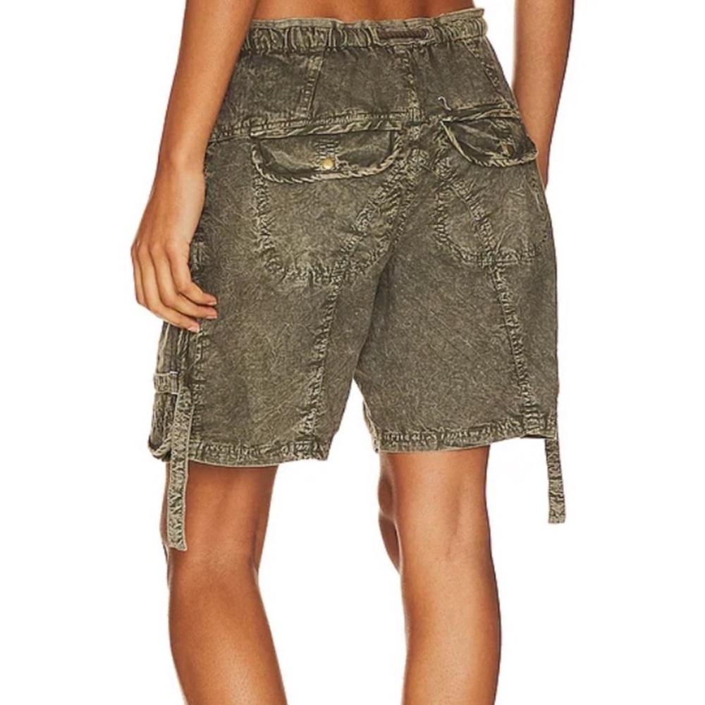 FREE PEOPLE MOON BAY GREEN COTTON PARACHUTE CARGO SHORTS SMALL